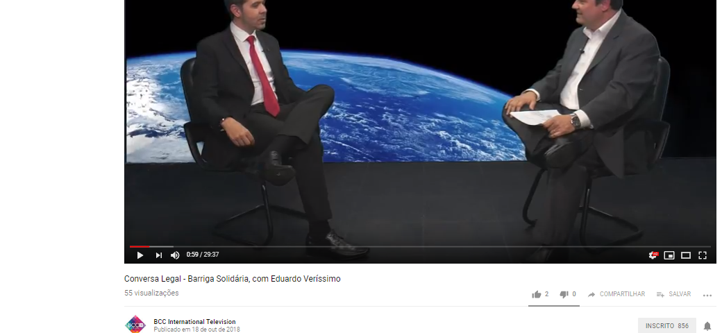 Entrevista do Dr. Eduardo Veríssimo Inocente para Alexandre Motta do Programa Conversa Legal – BCC International Television